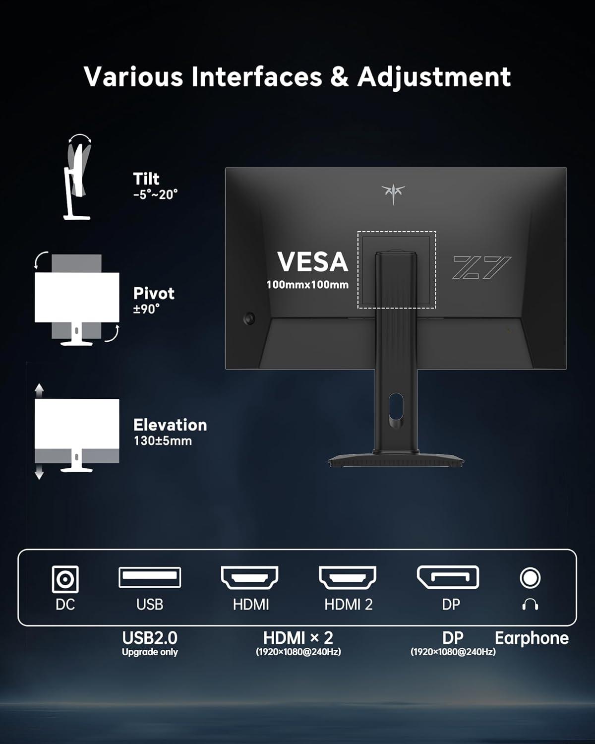 image:imageKTC 32 Inch Computer Monitor 2K 1440P IPS Monitor 120Hz Adaptive Sync 109 sRGB HDR10 Eye Care HDMI Displayport Tilt VESA Compatible 100Hz PC Monitors for Home Office Gaming White H32D627