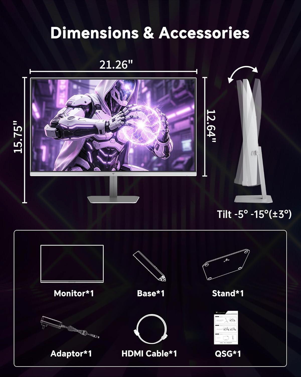 image:imageKTC 32 Inch Computer Monitor 2K 1440P IPS Monitor 120Hz Adaptive Sync 109 sRGB HDR10 Eye Care HDMI Displayport Tilt VESA Compatible 100Hz PC Monitors for Home Office Gaming White H32D624