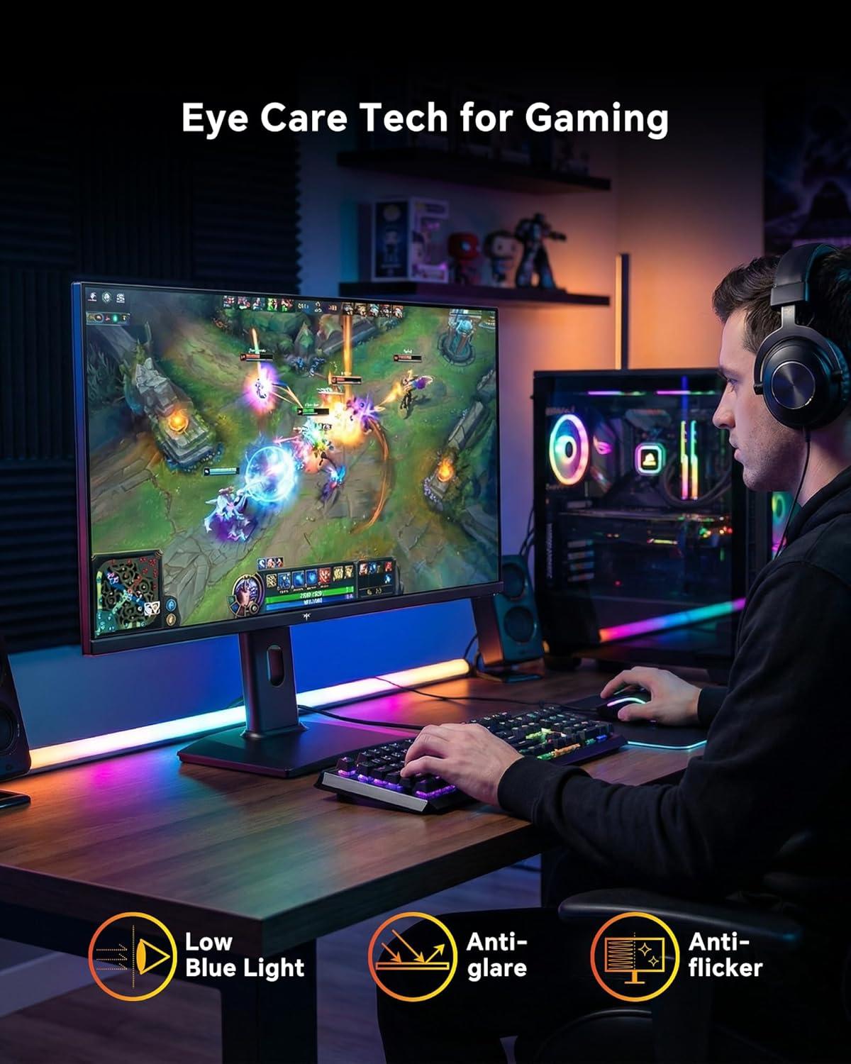 image:imageKTC 32 Inch Computer Monitor 2K 1440P IPS Monitor 120Hz Adaptive Sync 109 sRGB HDR10 Eye Care HDMI Displayport Tilt VESA Compatible 100Hz PC Monitors for Home Office Gaming White H32D627