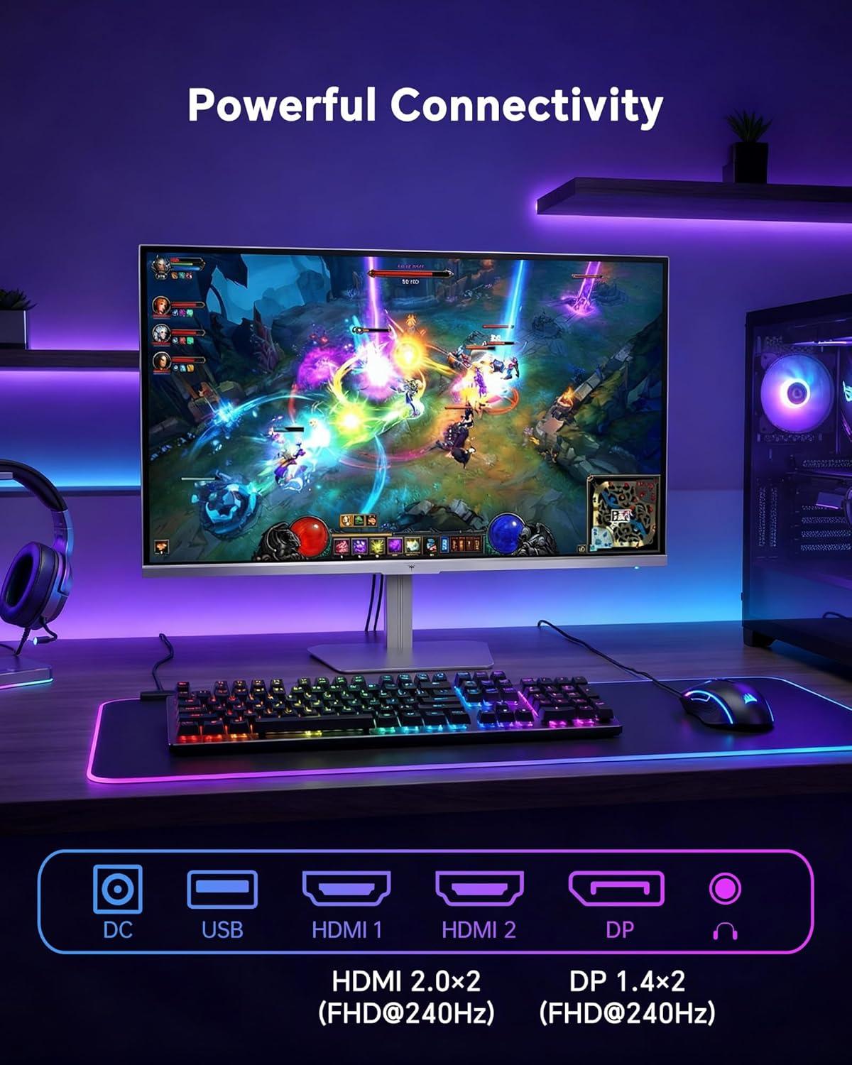 image:imageKTC 32 Inch Computer Monitor 2K 1440P IPS Monitor 120Hz Adaptive Sync 109 sRGB HDR10 Eye Care HDMI Displayport Tilt VESA Compatible 100Hz PC Monitors for Home Office Gaming White H32D624
