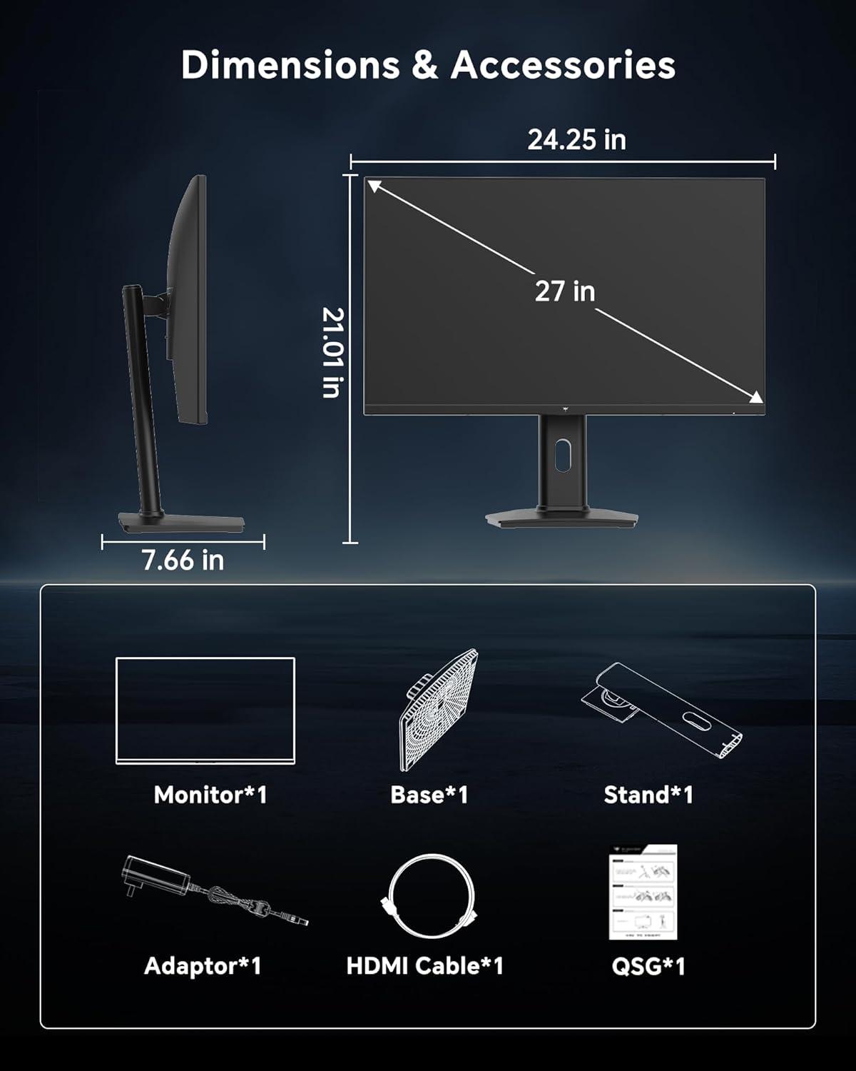 image:imageKTC 32 Inch Computer Monitor 2K 1440P IPS Monitor 120Hz Adaptive Sync 109 sRGB HDR10 Eye Care HDMI Displayport Tilt VESA Compatible 100Hz PC Monitors for Home Office Gaming White H32D627