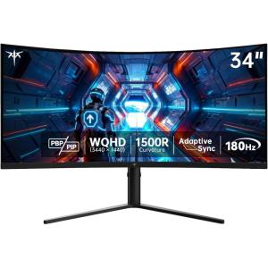 KTC 32 Inch Computer Monitor 2K – 1440P IPS Monitor 120Hz, Adaptive Sync, 109% sRGB, HDR10, Eye Care, HDMI Displayport, Tilt, VESA Compatible, 100Hz PC Monitors for Home Office Gaming, White, H32D6(34 inch)