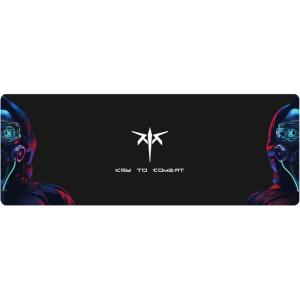 KTC Large Mouse Pad Gaming, Mouse Mat with Microfiber Fabric Surface, Extended Desk Mousepad with Stitched Edges, Non-Slip Rubber Base, 27.5 x 11.8 in, Black, for Gamer Office Home