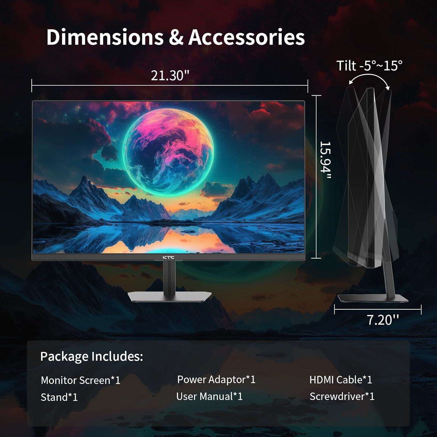 image:imageKTC 24 Inch QHD 100Hz Computer Monitor IPS 2K 13001 Contrast AntiBlue Light Screen 122 sRGB FreeSync amp GSync Compatible HDMI20 amp Display Port 14 PC Monitor for Gaming Office Work H24T27245 inch