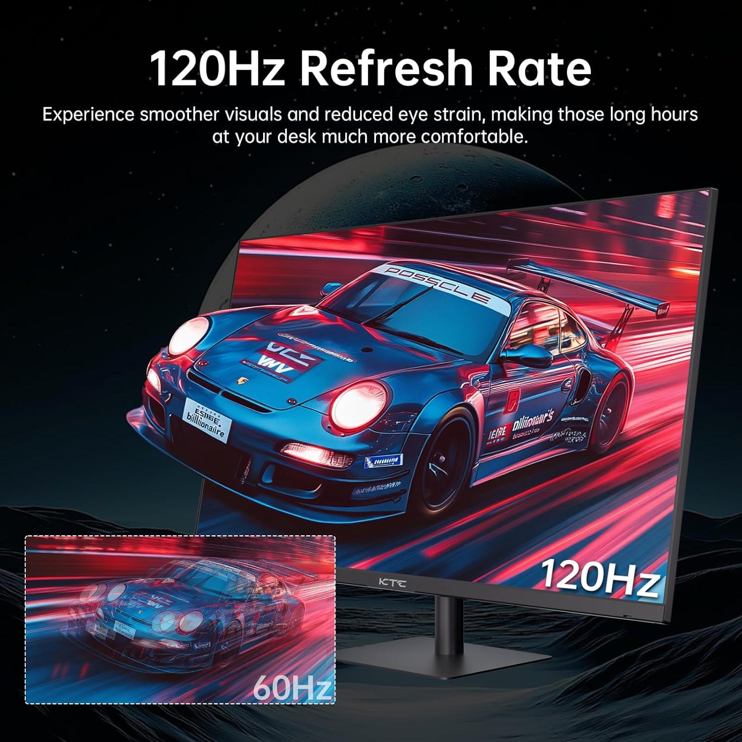 image:imageKTC 24 Inch QHD 100Hz Computer Monitor IPS 2K 13001 Contrast AntiBlue Light Screen 122 sRGB FreeSync amp GSync Compatible HDMI20 amp Display Port 14 PC Monitor for Gaming Office Work H24T2732 inch