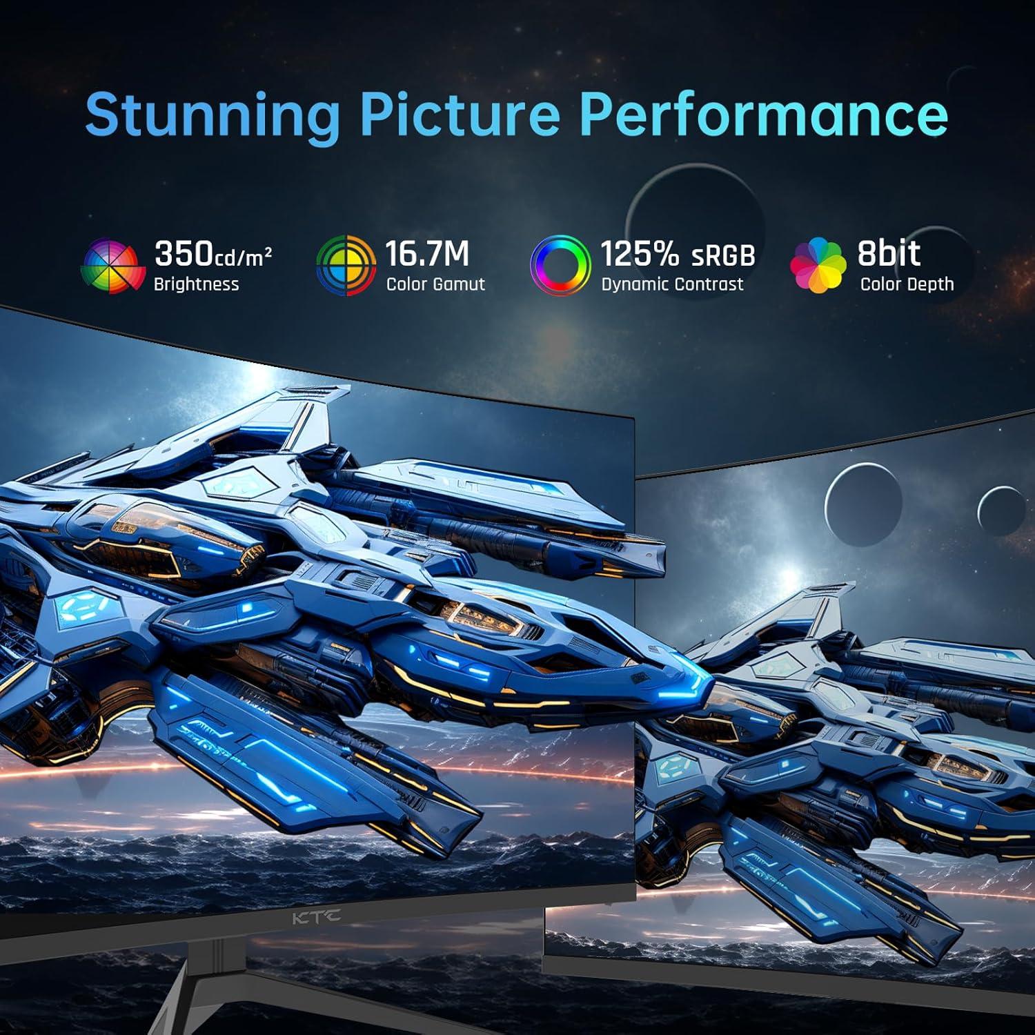 image:imageKTC 24 Inch QHD 100Hz Computer Monitor IPS 2K 13001 Contrast AntiBlue Light Screen 122 sRGB FreeSync amp GSync Compatible HDMI20 amp Display Port 14 PC Monitor for Gaming Office Work H24T2732 inch