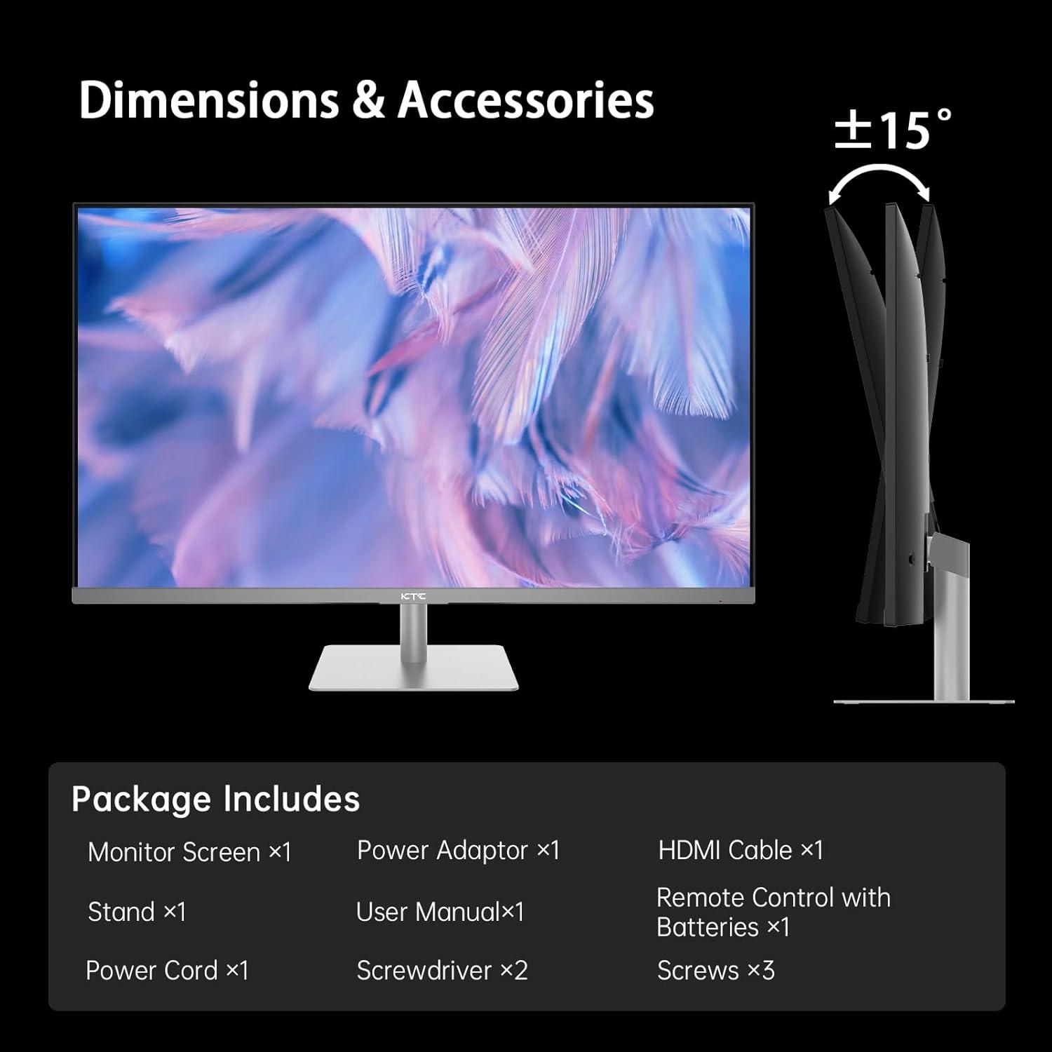 image:imageKTC 24 Inch QHD 100Hz Computer Monitor IPS 2K 13001 Contrast AntiBlue Light Screen 122 sRGB FreeSync amp GSync Compatible HDMI20 amp Display Port 14 PC Monitor for Gaming Office Work H24T2732 inch