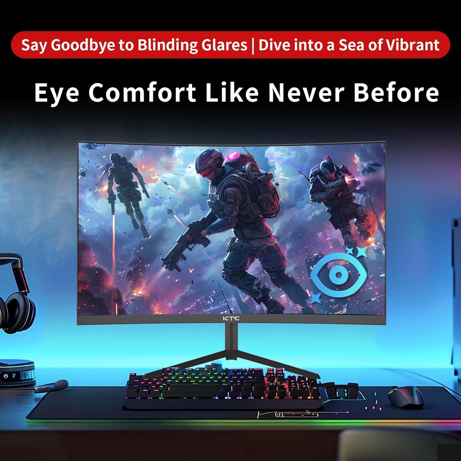 image:imageKTC 24 Inch QHD 100Hz Computer Monitor IPS 2K 13001 Contrast AntiBlue Light Screen 122 sRGB FreeSync amp GSync Compatible HDMI20 amp Display Port 14 PC Monitor for Gaming Office Work H24T2724 inch