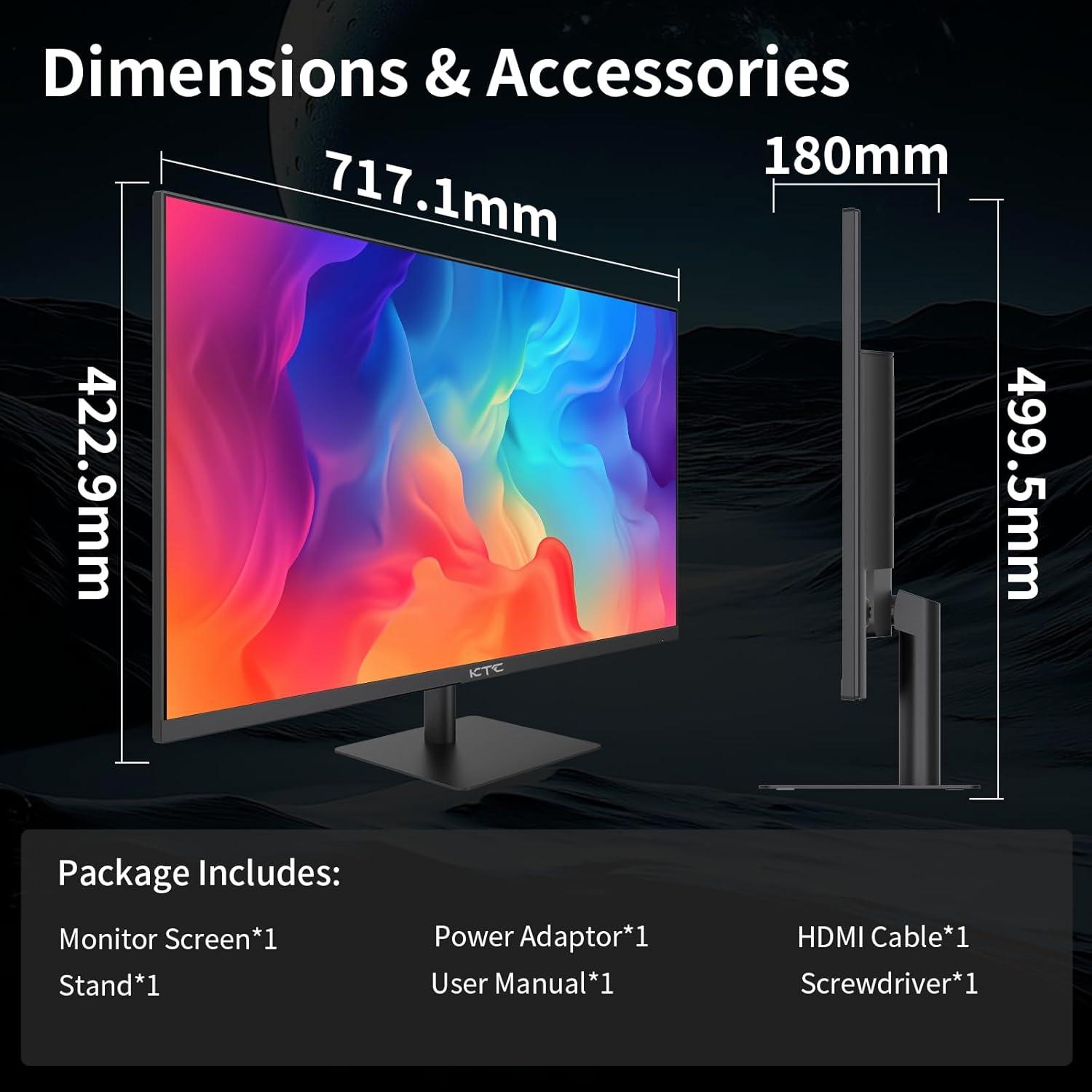 image:imageKTC 24 Inch QHD 100Hz Computer Monitor IPS 2K 13001 Contrast AntiBlue Light Screen 122 sRGB FreeSync amp GSync Compatible HDMI20 amp Display Port 14 PC Monitor for Gaming Office Work H24T2732 inch