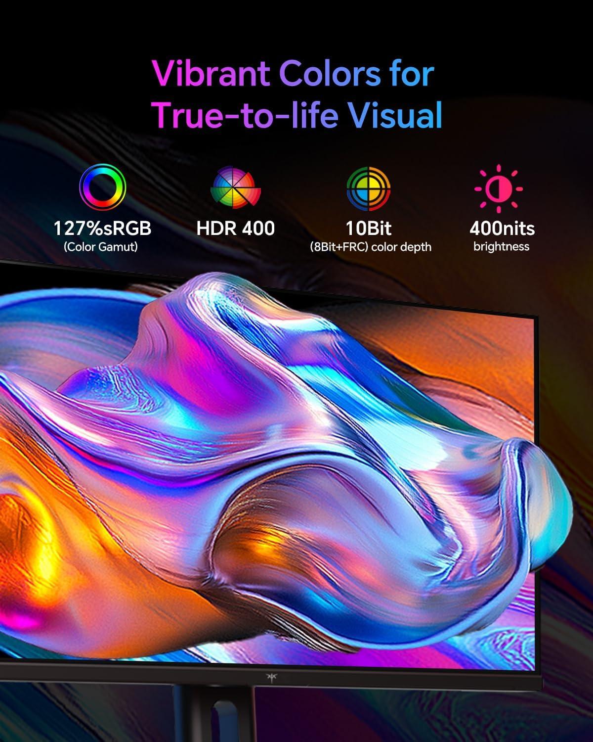 image:imageKTC 32 inch Curved Gaming Monitor 180Hz 1ms MPRT 2K 1440P 144Hz Monitor 1500R HVA Display FreeSync Premium HDR 120 sRGB DisplayPortHDMIUSB Vesa Support 39x39 PC Moniter for Gamers24 inch