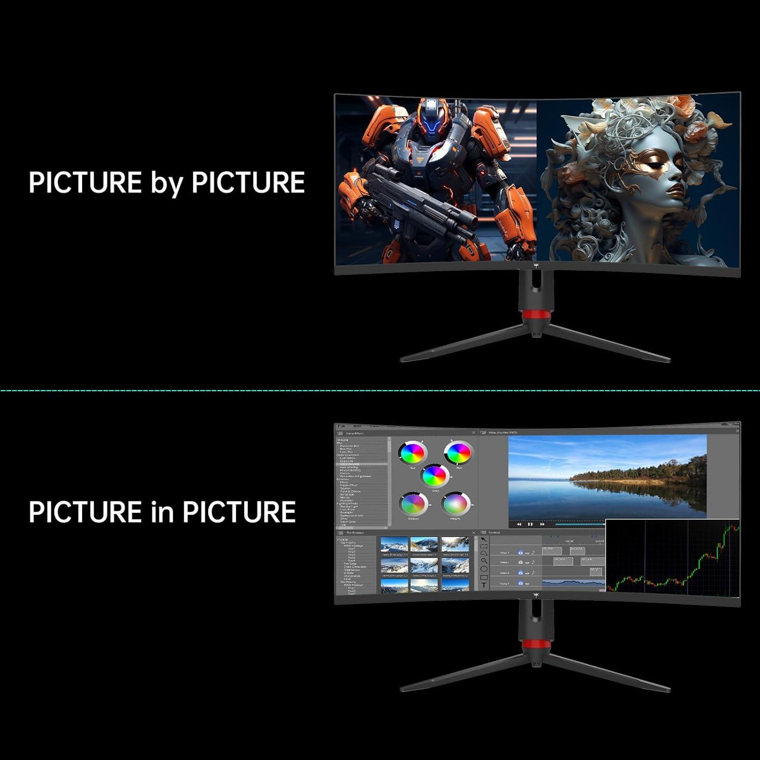 image:imageKTC 32 inch Curved Gaming Monitor 180Hz 1ms MPRT 2K 1440P 144Hz Monitor 1500R HVA Display FreeSync Premium HDR 120 sRGB DisplayPortHDMIUSB Vesa Support 39x39 PC Moniter for Gamers34 inch