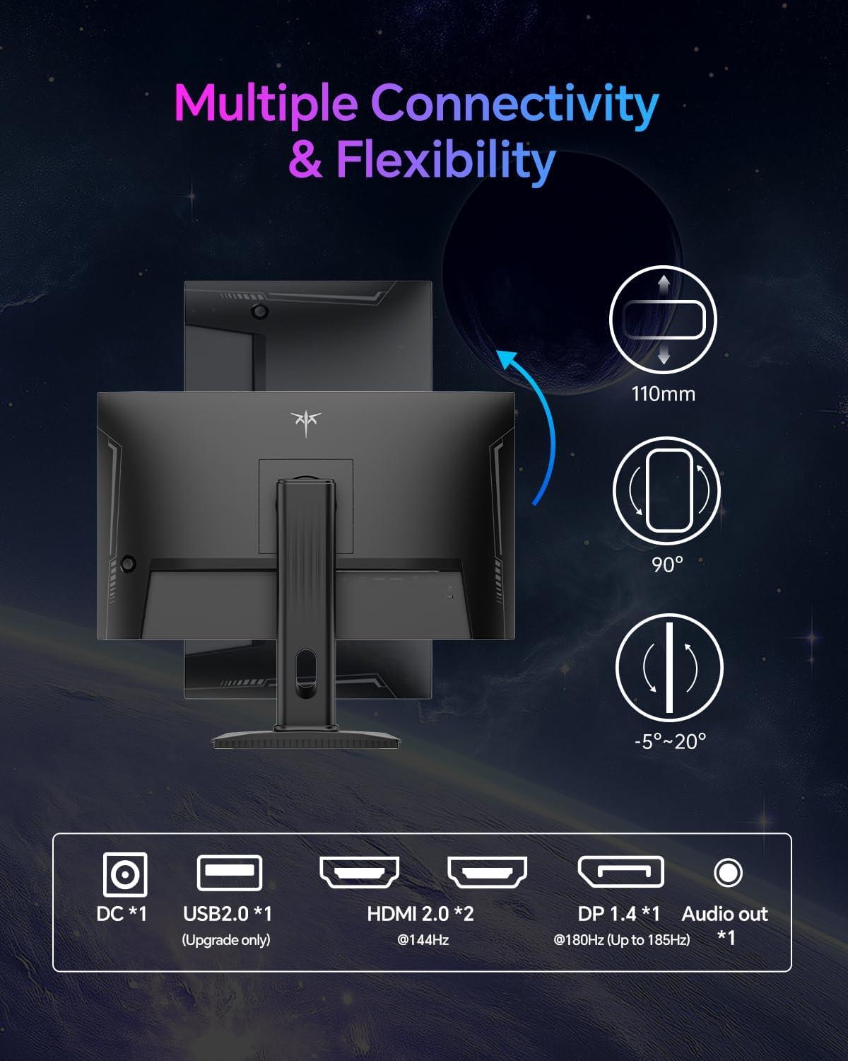 image:imageKTC 32 inch Curved Gaming Monitor 180Hz 1ms MPRT 2K 1440P 144Hz Monitor 1500R HVA Display FreeSync Premium HDR 120 sRGB DisplayPortHDMIUSB Vesa Support 39x39 PC Moniter for Gamers24 inch