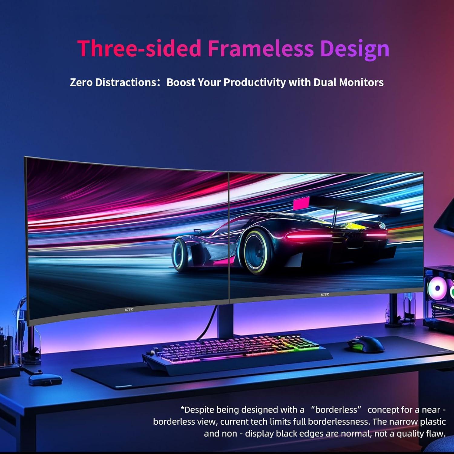 image:imageKTC 32 inch Curved Gaming Monitor 180Hz 1ms MPRT 2K 1440P 144Hz Monitor 1500R HVA Display FreeSync Premium HDR 120 sRGB DisplayPortHDMIUSB Vesa Support 39x39 PC Moniter for Gamers32 inch