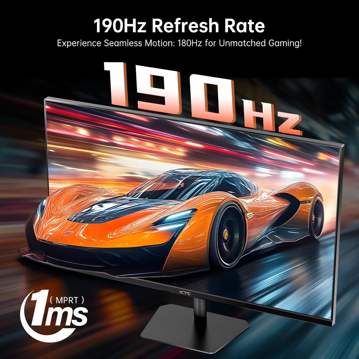image:imageKTC M27T6S 27 Inch Gaming Monitor 1440P Mini LED Monitor 200HzOC 210Hz 157sRGB HDR 1000 1ms MPRT Adaptive Sync HDMI DP Port Tilt Swivel Pivot Height Adjustment VESA Mount Vertical Monitors24 inch