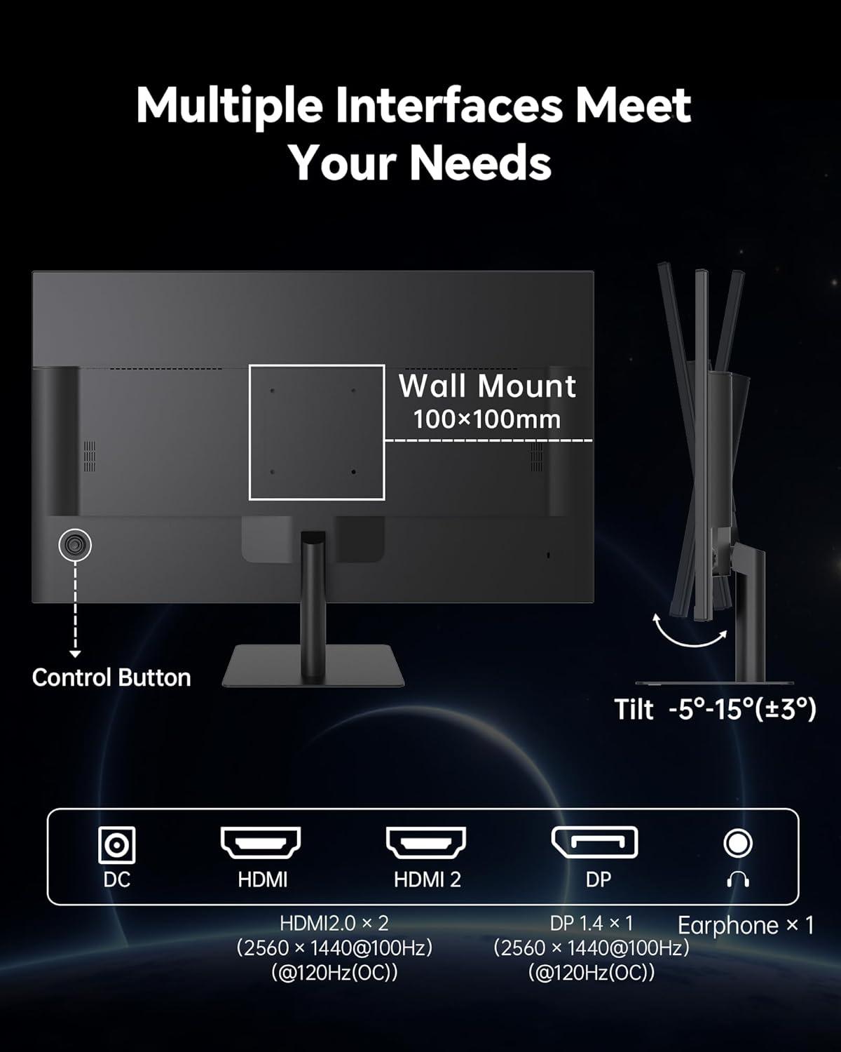 image:imageKTC M27T6S 27 Inch Gaming Monitor 1440P Mini LED Monitor 200HzOC 210Hz 157sRGB HDR 1000 1ms MPRT Adaptive Sync HDMI DP Port Tilt Swivel Pivot Height Adjustment VESA Mount Vertical Monitors32 inch