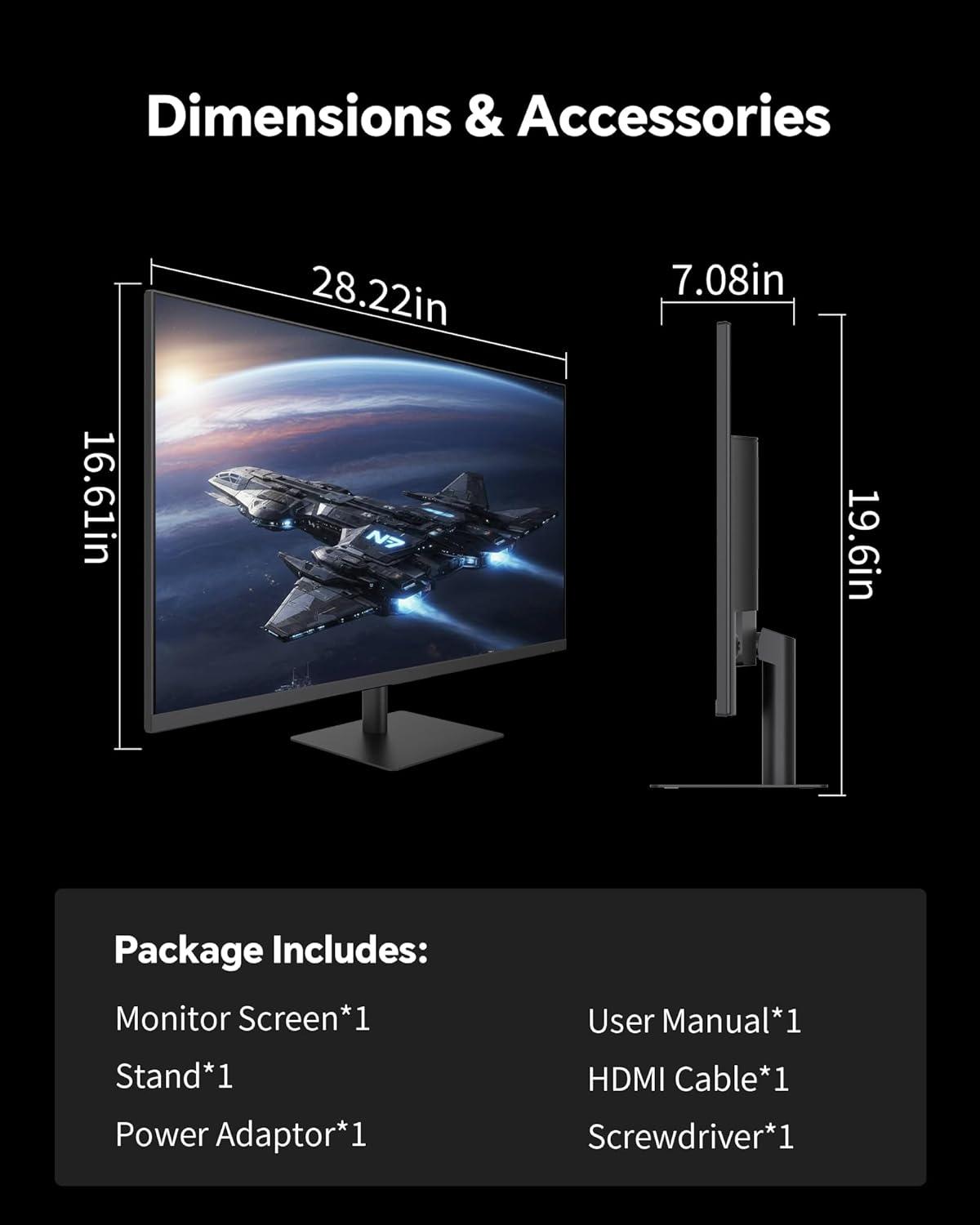 image:imageKTC M27T6S 27 Inch Gaming Monitor 1440P Mini LED Monitor 200HzOC 210Hz 157sRGB HDR 1000 1ms MPRT Adaptive Sync HDMI DP Port Tilt Swivel Pivot Height Adjustment VESA Mount Vertical Monitors32 inch