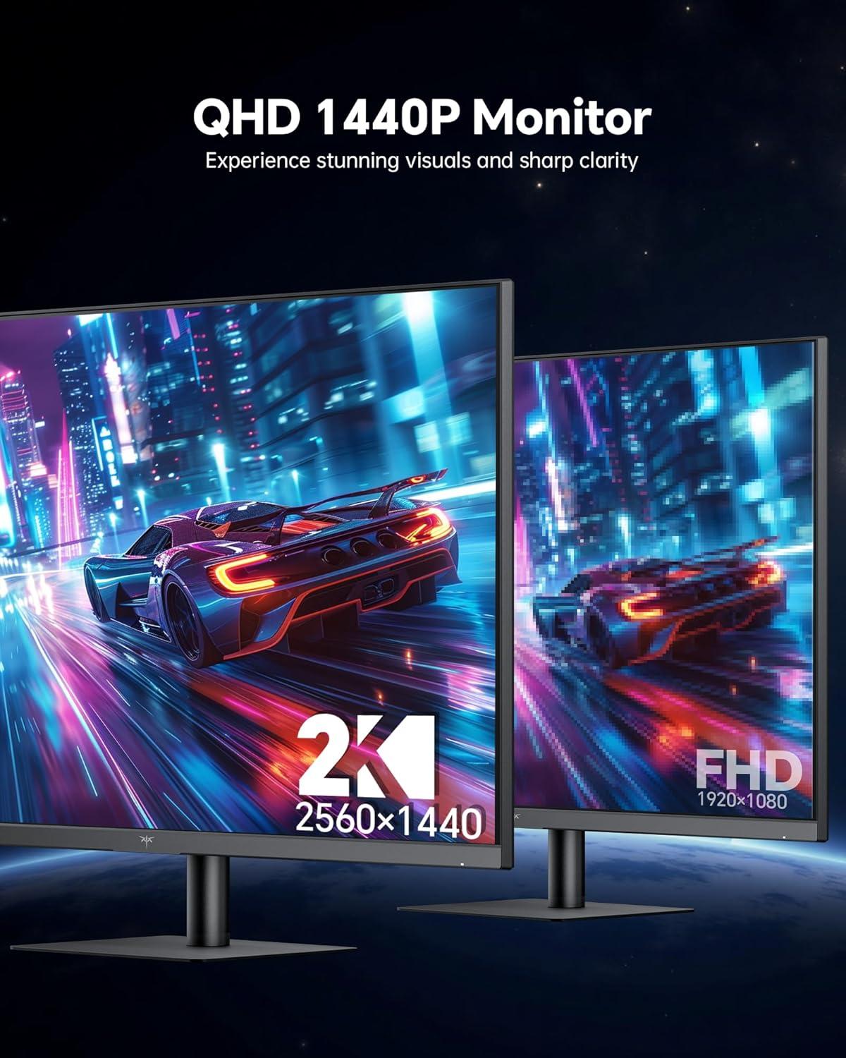 image:imageKTC M27T6S 27 Inch Gaming Monitor 1440P Mini LED Monitor 200HzOC 210Hz 157sRGB HDR 1000 1ms MPRT Adaptive Sync HDMI DP Port Tilt Swivel Pivot Height Adjustment VESA Mount Vertical Monitors32 inch