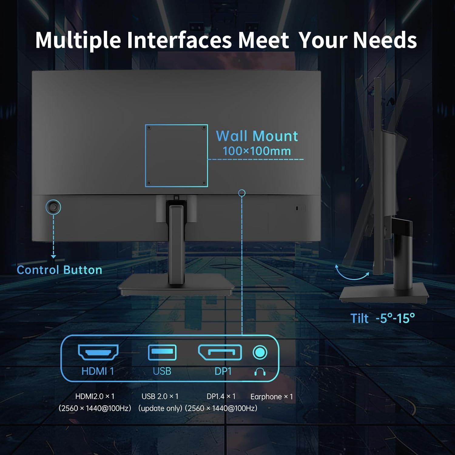 image:imageKTC M27T6S 27 Inch Gaming Monitor 1440P Mini LED Monitor 200HzOC 210Hz 157sRGB HDR 1000 1ms MPRT Adaptive Sync HDMI DP Port Tilt Swivel Pivot Height Adjustment VESA Mount Vertical Monitors24 inch