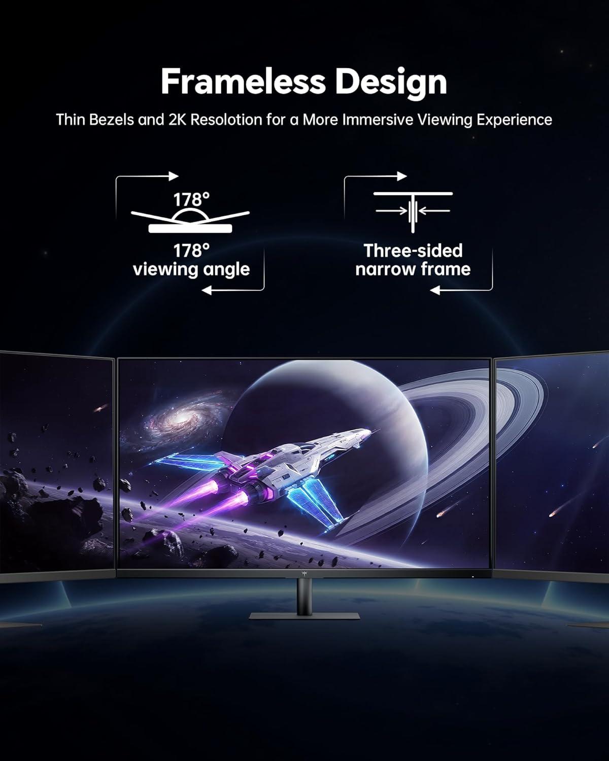 image:imageKTC M27T6S 27 Inch Gaming Monitor 1440P Mini LED Monitor 200HzOC 210Hz 157sRGB HDR 1000 1ms MPRT Adaptive Sync HDMI DP Port Tilt Swivel Pivot Height Adjustment VESA Mount Vertical Monitors32 inch