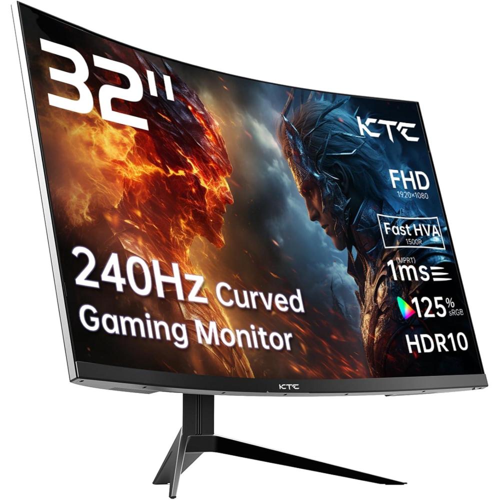 image:imageKTC M27T6S 27 Inch Gaming Monitor 1440P Mini LED Monitor 200HzOC 210Hz 157sRGB HDR 1000 1ms MPRT Adaptive Sync HDMI DP Port Tilt Swivel Pivot Height Adjustment VESA Mount Vertical Monitors32 inch